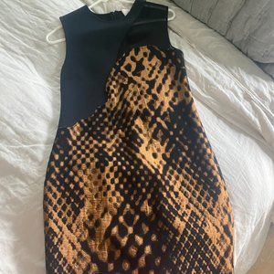 3.1 Phillip Lim Black & Leopard Cocktail Dress